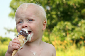 boy eating ice cream